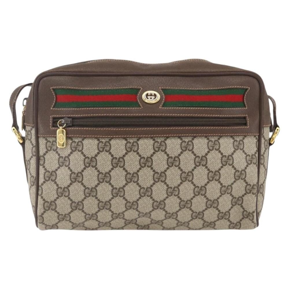 Gucci GG Supreme Web Shoulder Bag Beige